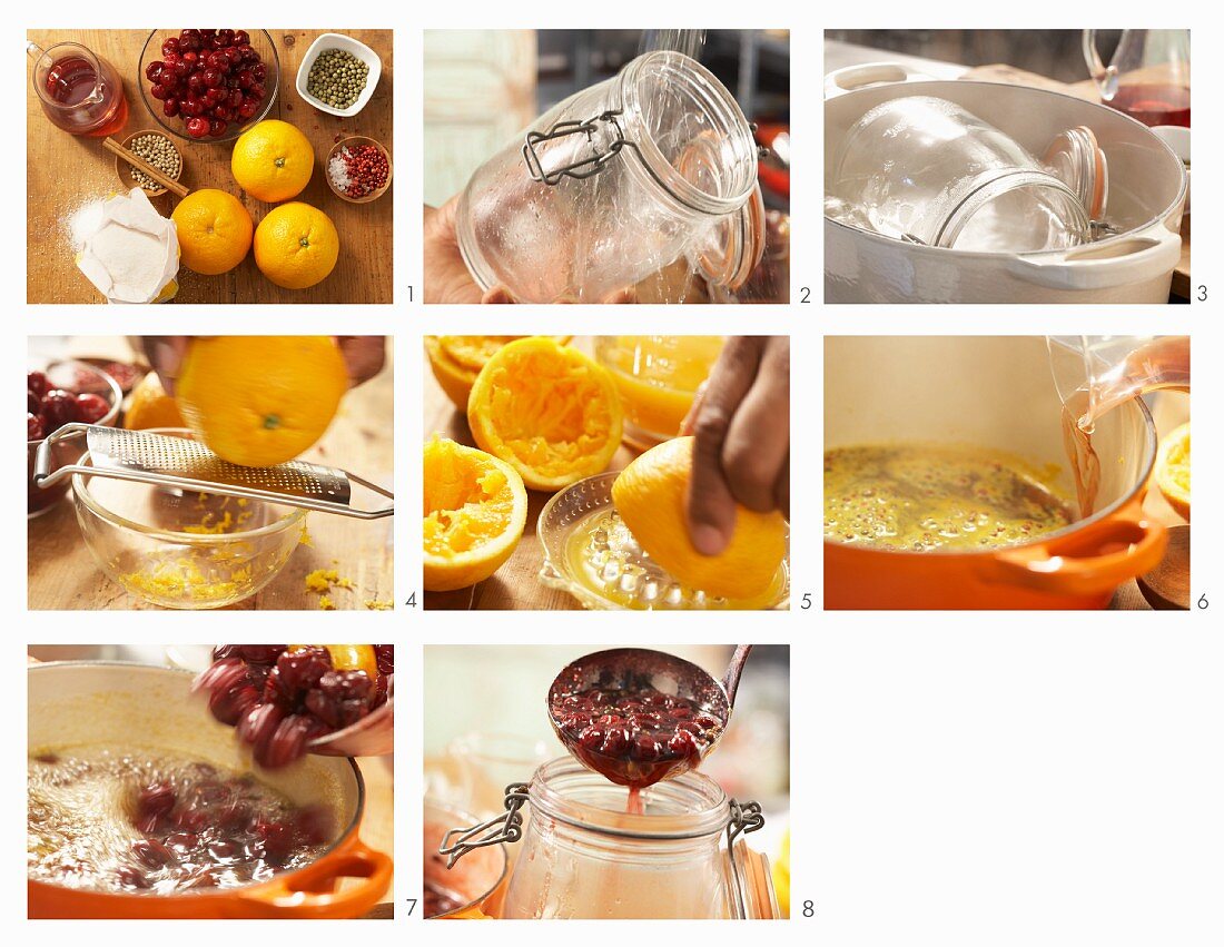How to make cherries with peppercorns and orange juice