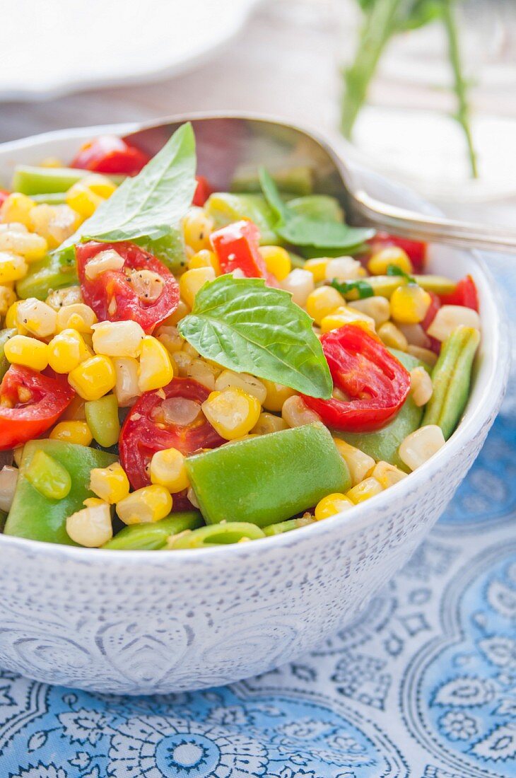 A Close Up of a Bowl of Vegan Succotash