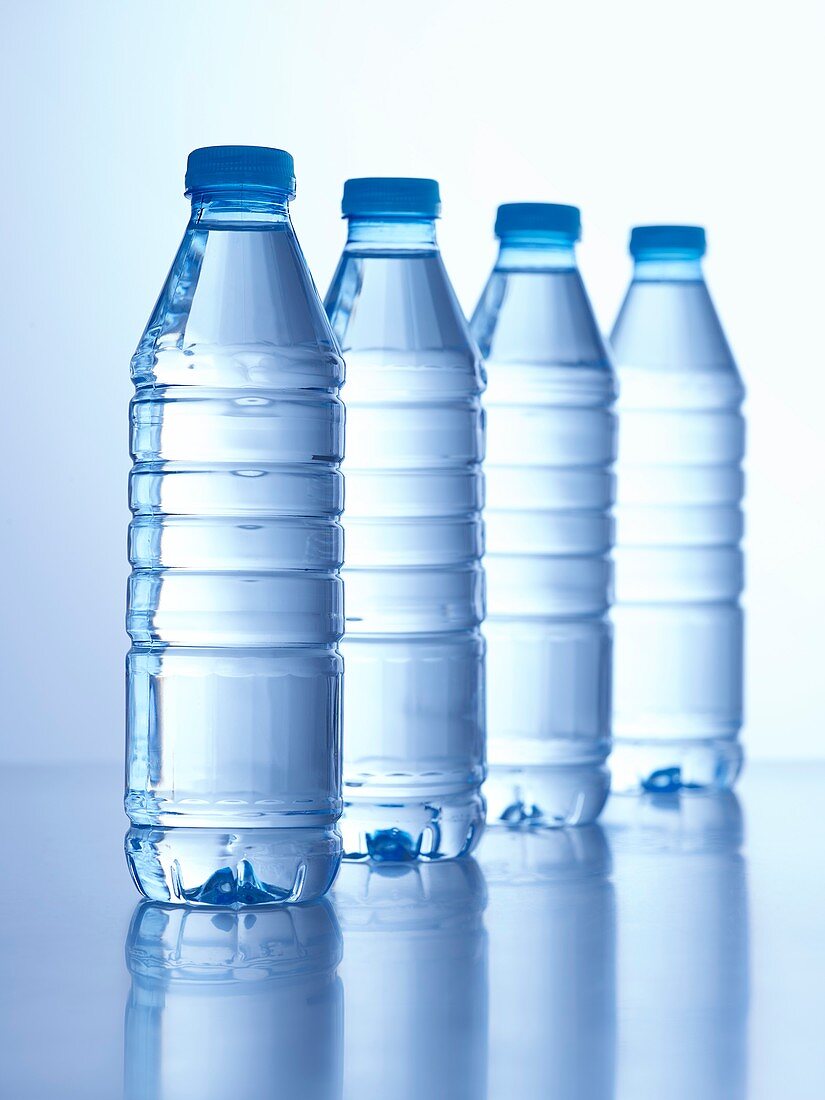 Four bottles of mineral water