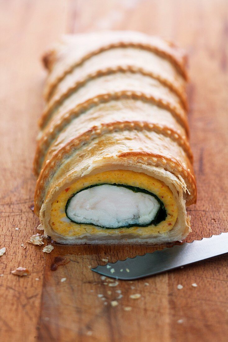 Fish fillet wellington