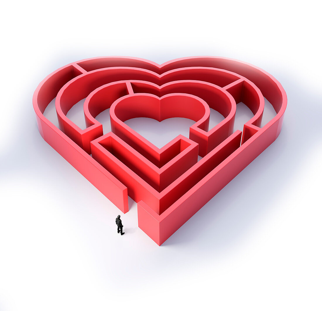 Heart shaped maze