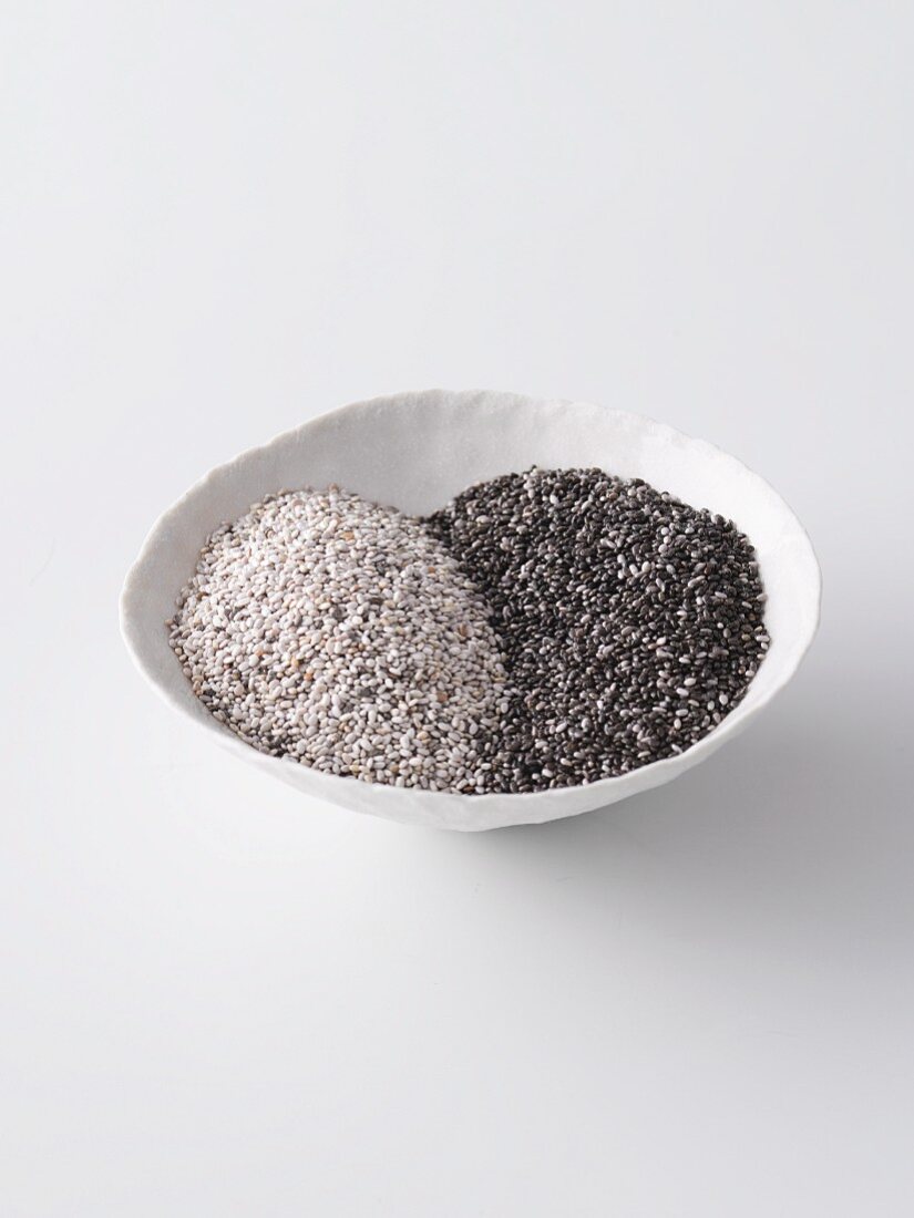 Black and white chia seeds