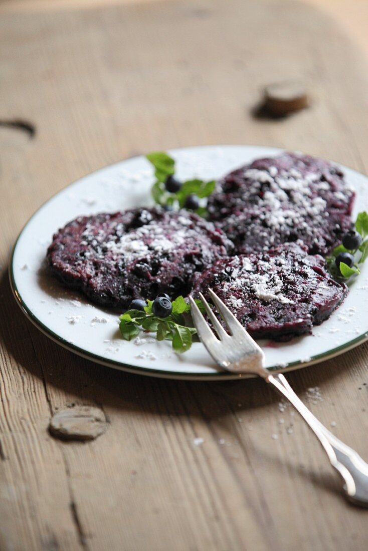 Small Austrian-style blueberry pancakes