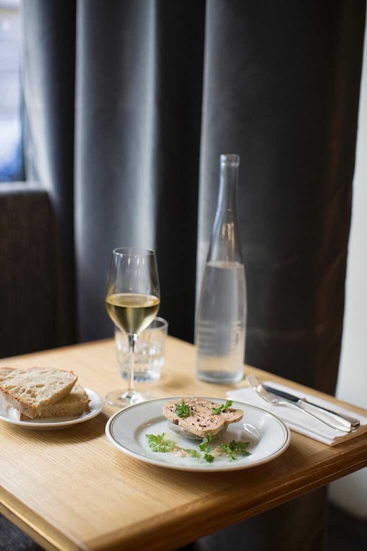 Foie gras at the 'La Bourse et La Vie' restaurant, Paris, France