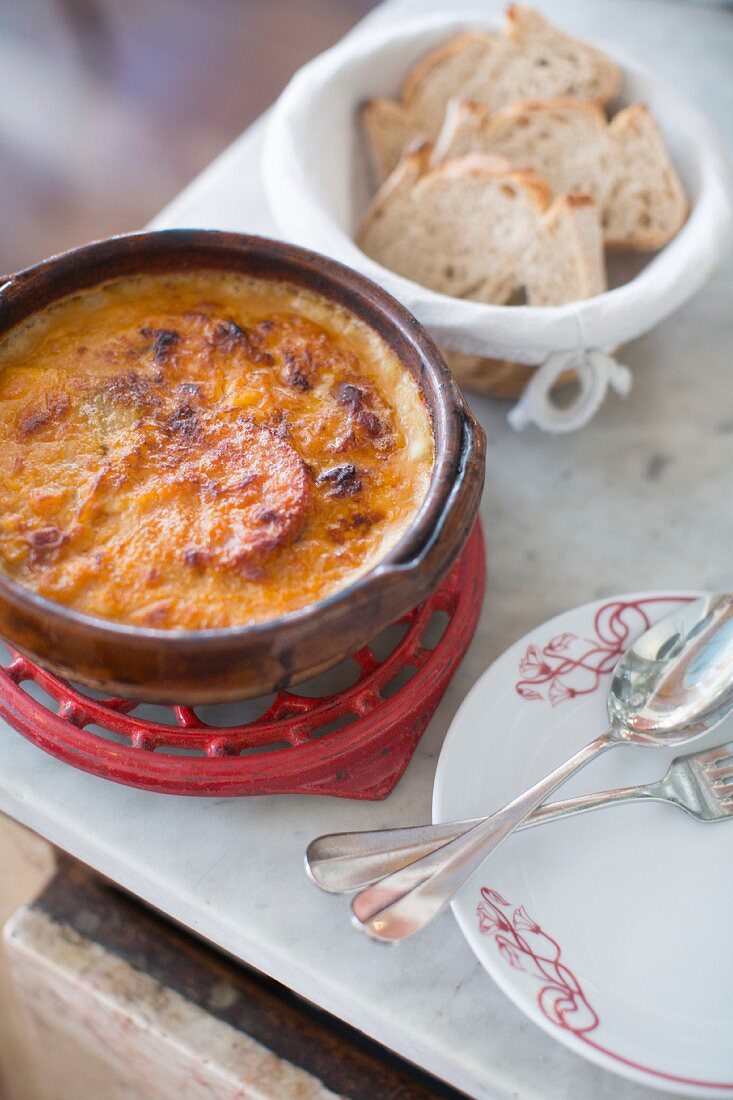 Cassoulet at the 'L'Assiette' restaurant in Paris, France