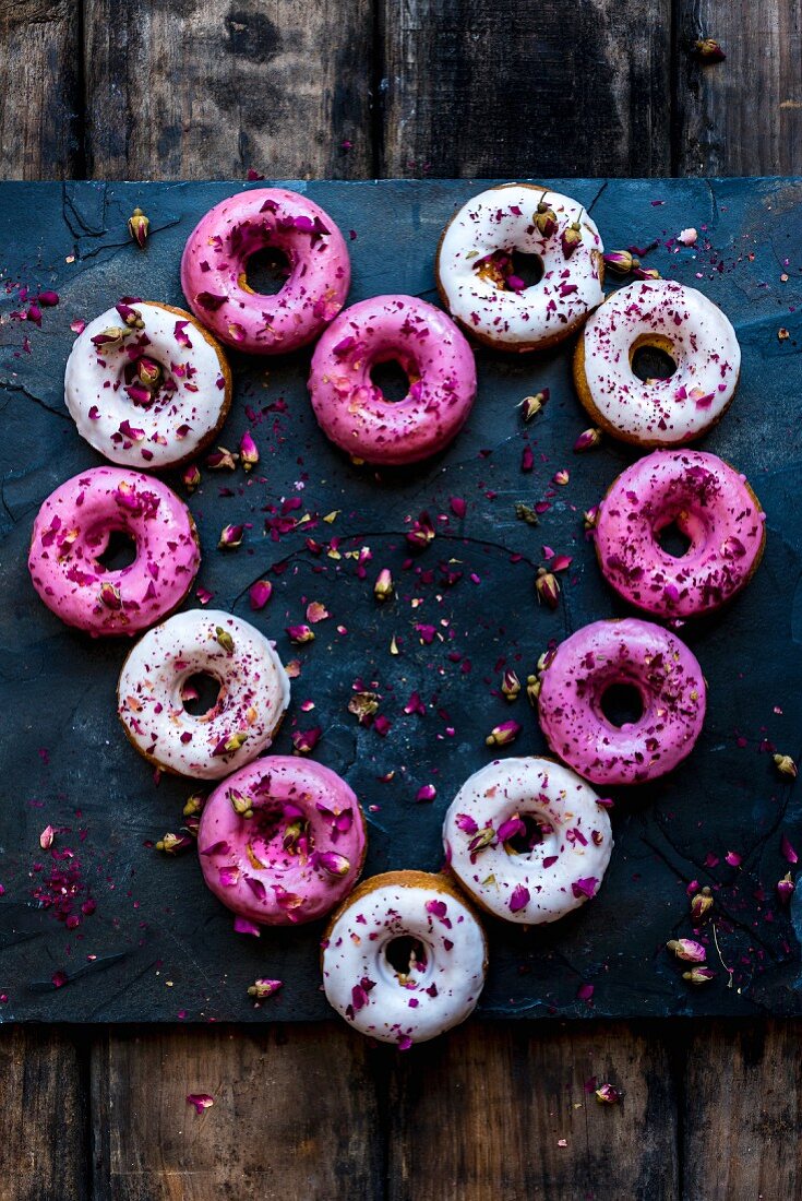 Doughnuts in a heart shape