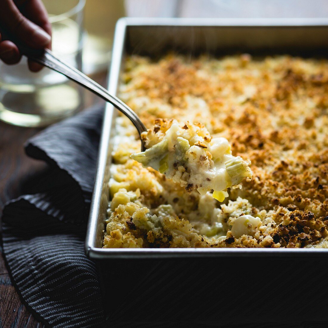 Maccheroni and Cheese mit Cardy (Nudelgratin, USA)