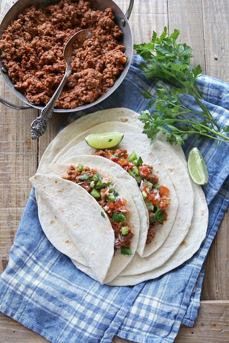 Mexican ground beef tacos