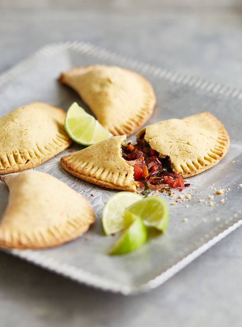 Vegan empanadas filled with red chard