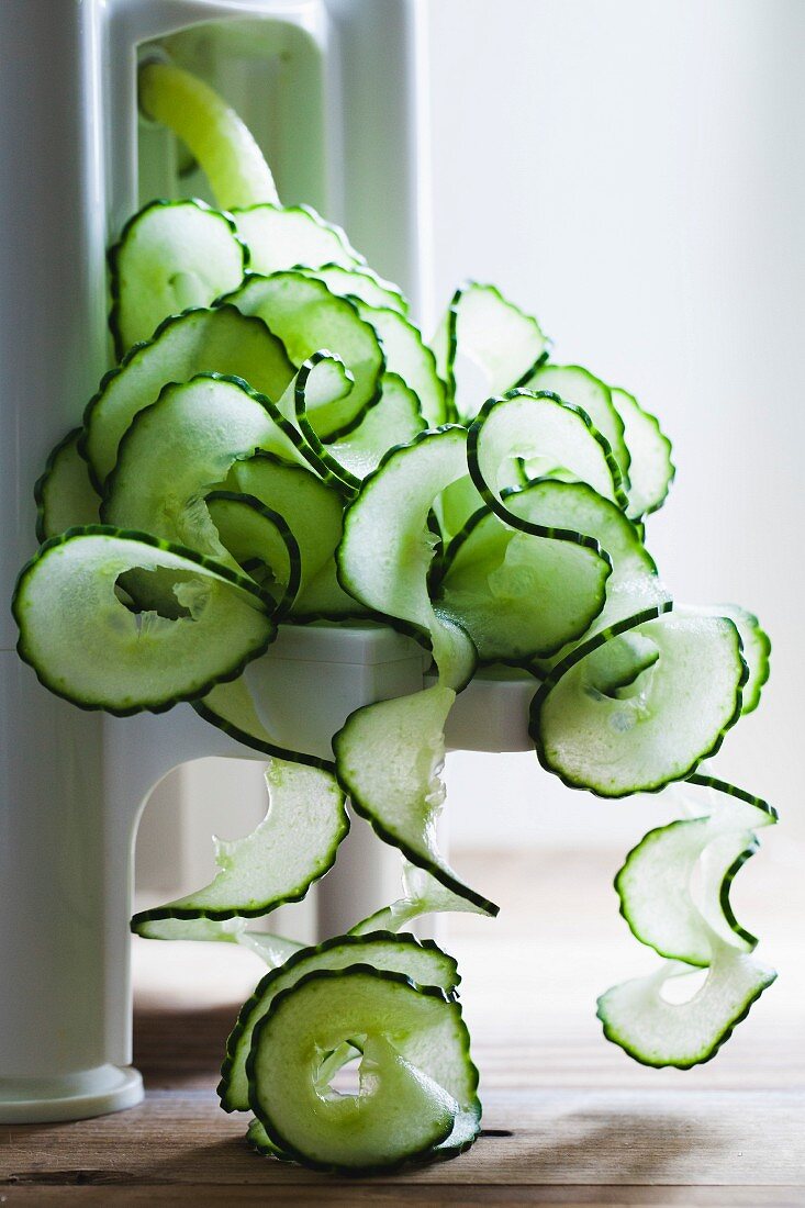 Spirals of cucumber