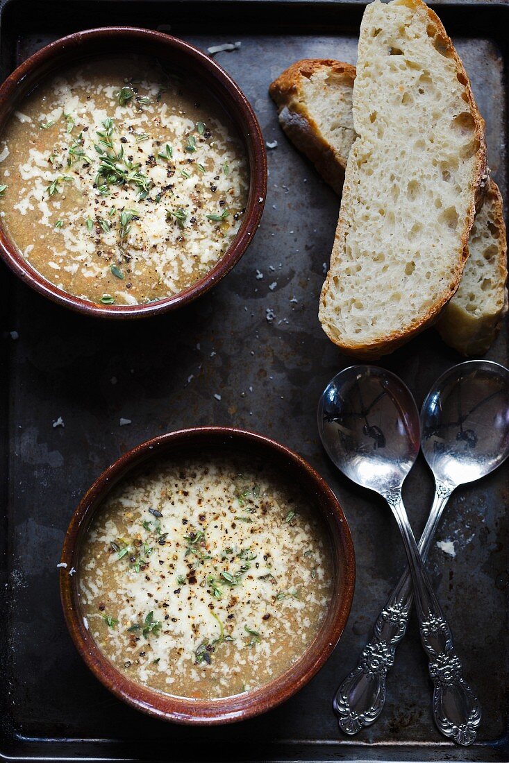 Bread and soup
