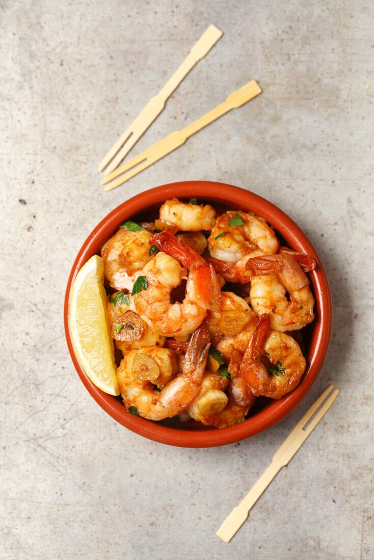 Prawns with garlic