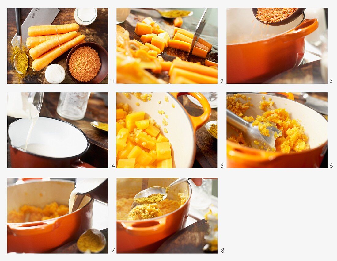 How to make carrot and lentil puree