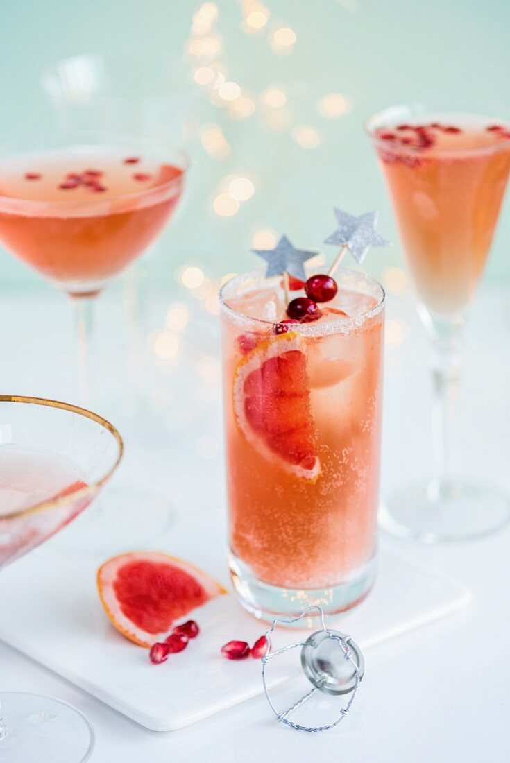 Cocktail Sparkly Paloma zu Weihnachten