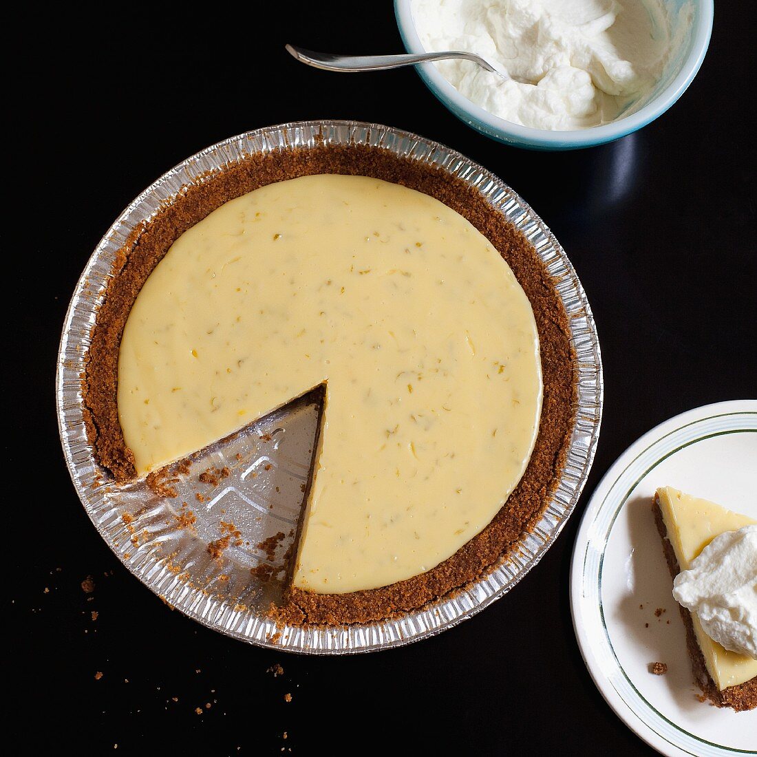 Key Lime Pie, sliced (top view)