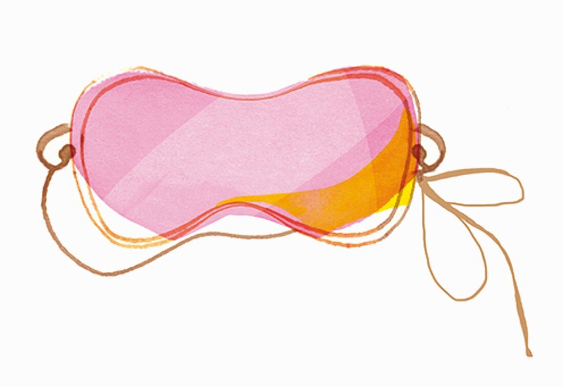 Pinkfarbene Schlafmaske (Illustration)