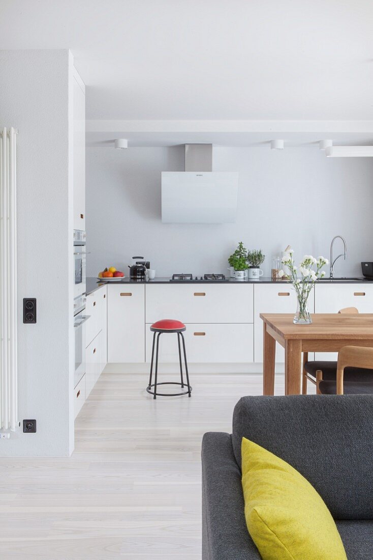 Bright, Scandinavian-style open-plan interior