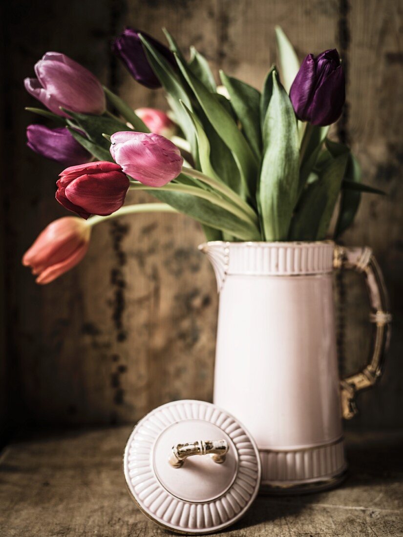 Tulips in vintage jug