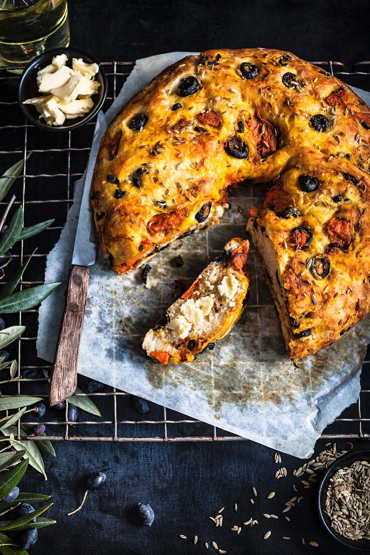 Pumpkin, Fennel and Olive Bread