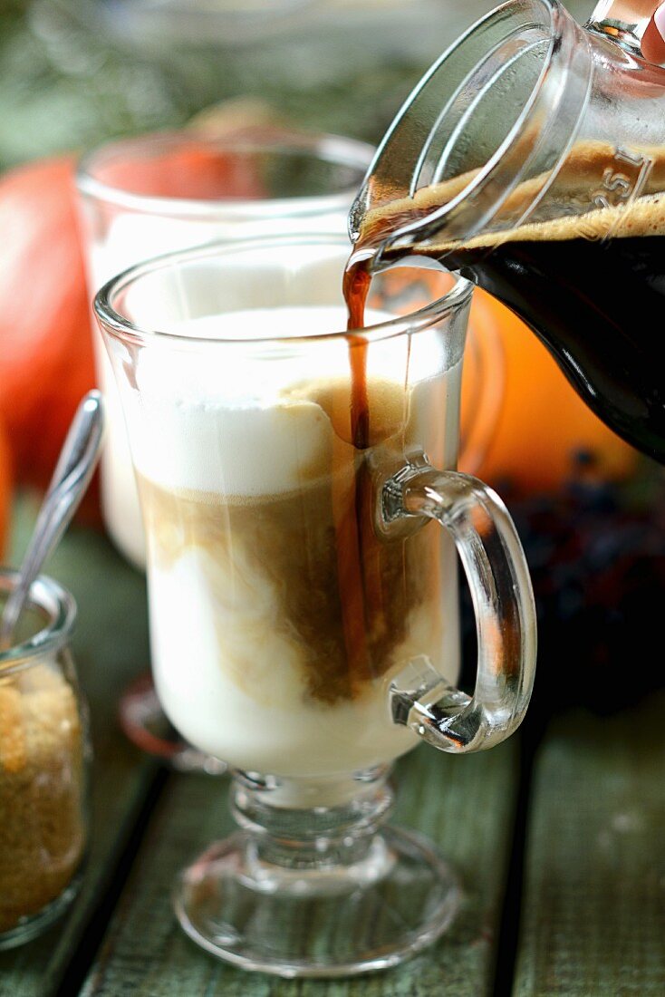 Caffè latte in glass