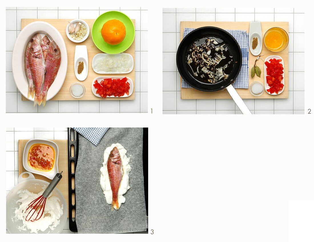 How to make red mullet in egg whites
