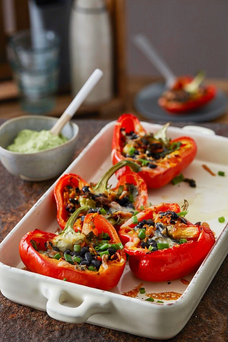 Baked stuffed red peppers