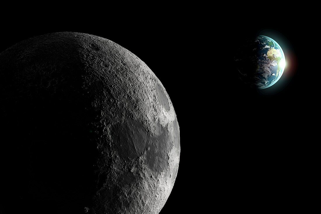 The Earth and Moon, artwork