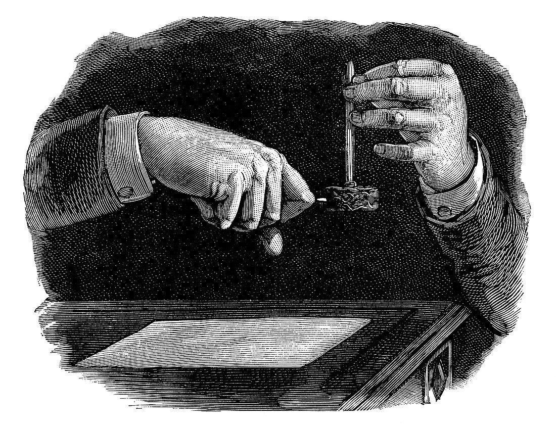 Static electricity experiment, 19th century