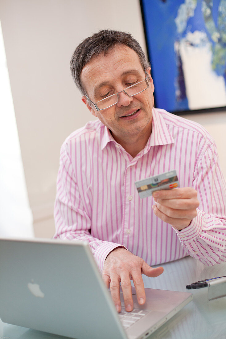 Man purchasing online