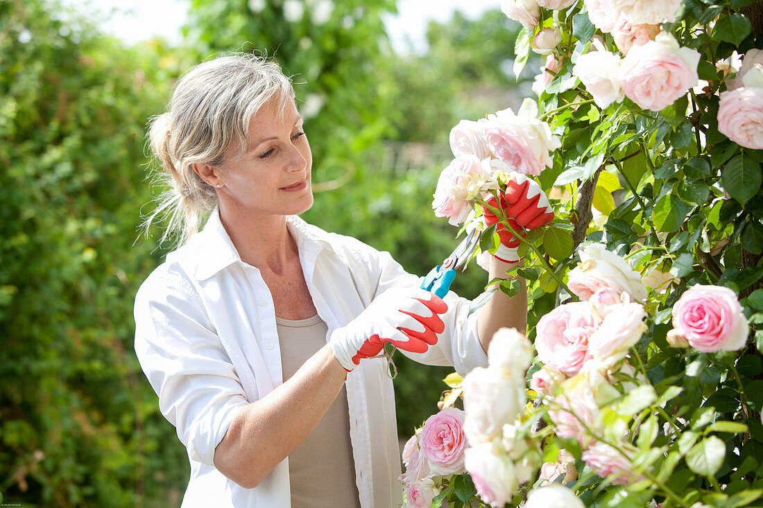 Woman in garden