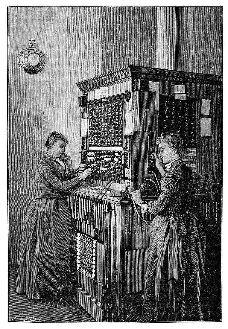 Telephone exchange, 19th century
