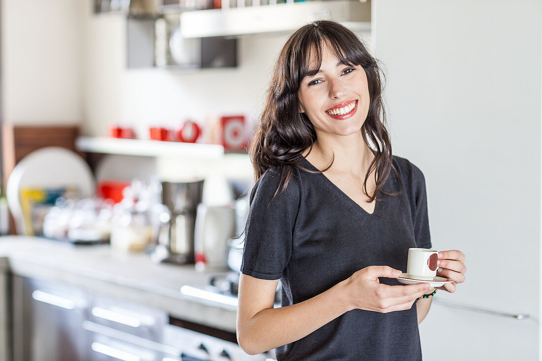 Woman drinking coffee