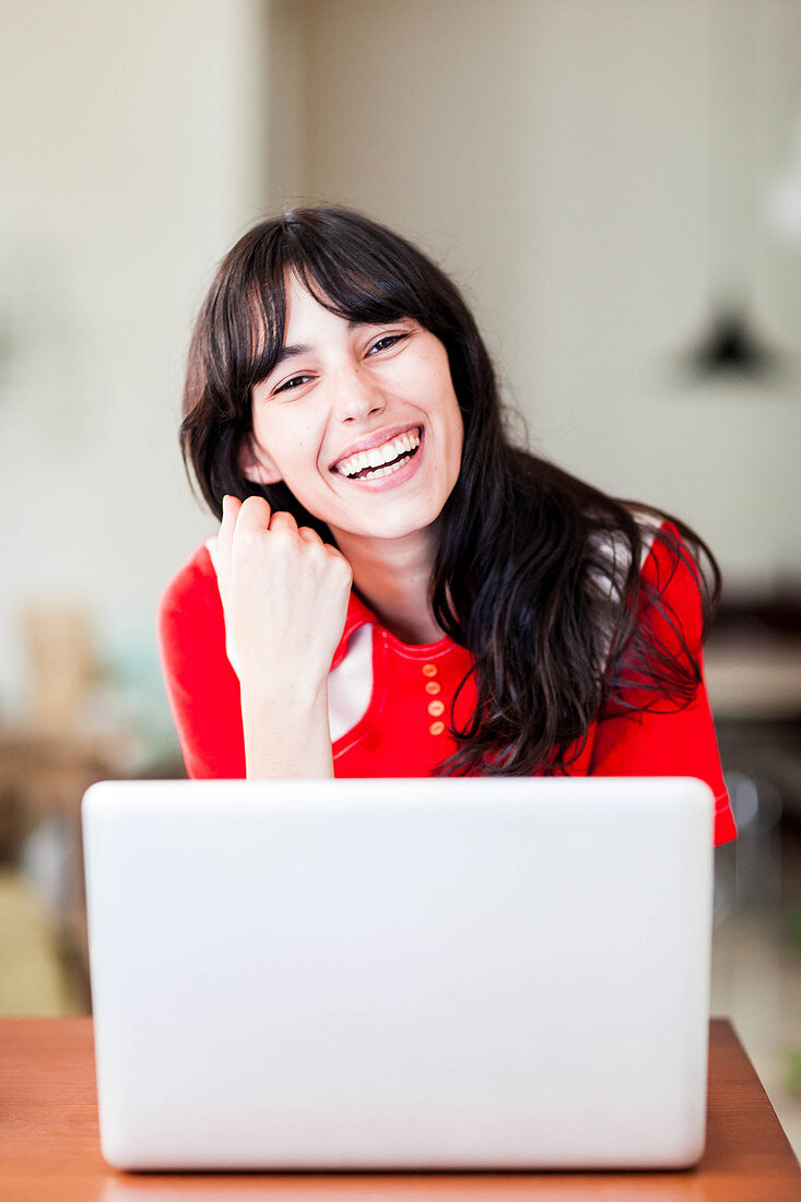 Woman using a laptop