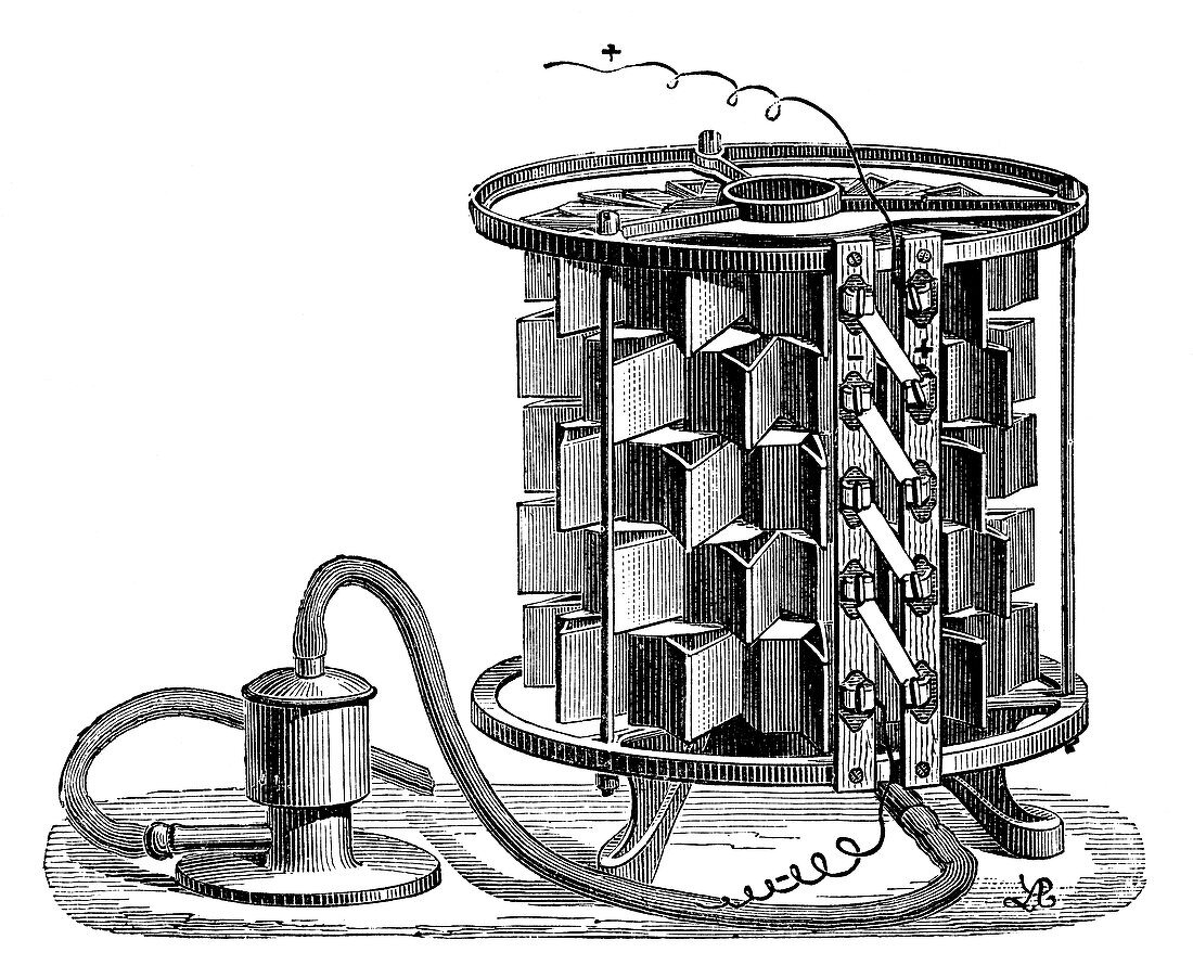 Clamond electroplating thermopile, 1874