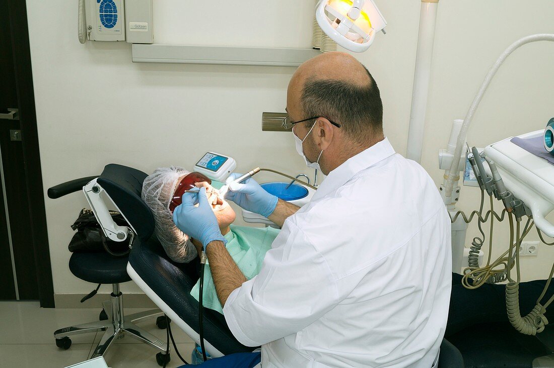 Dentist with patient