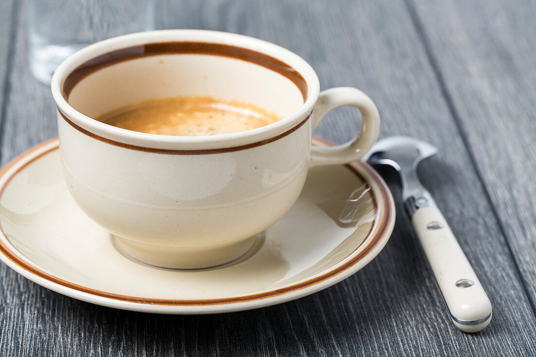 Espresso in coffee cup