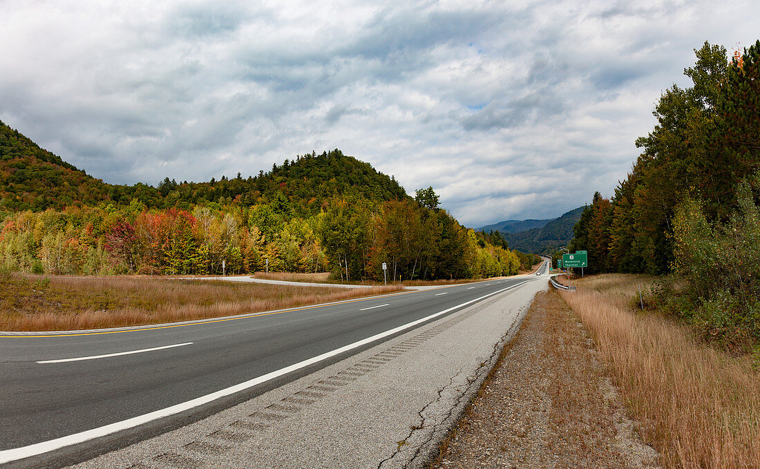 Empty road, New Hampshire, USA