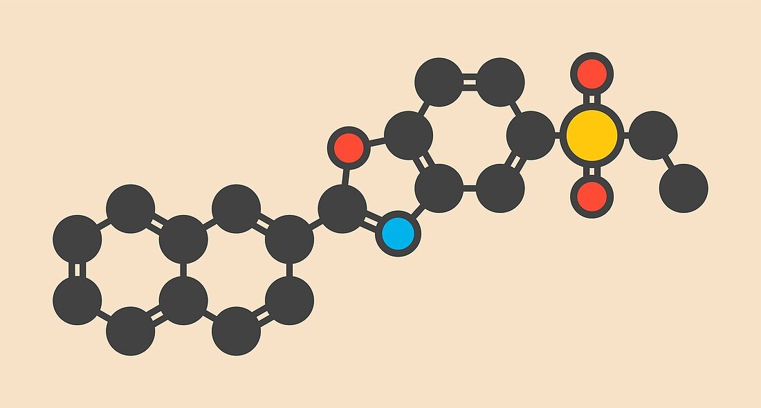 Ezutromid drug molecule, illustration
