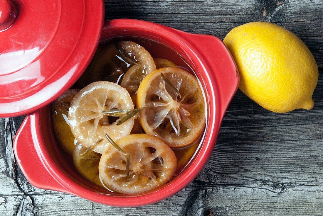 Lemon confit in bowl