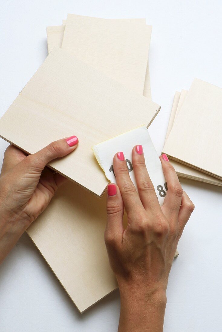 Sanding plywood panels