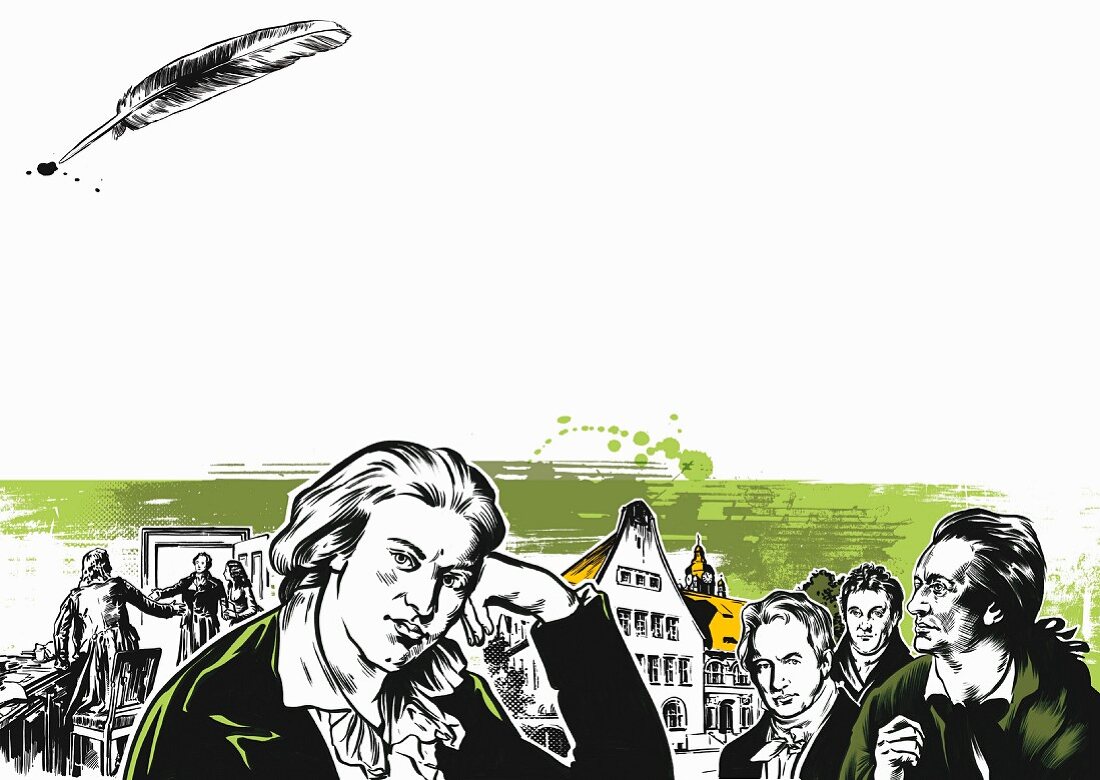 Goethe und Schiller in Weimar (Illustration)