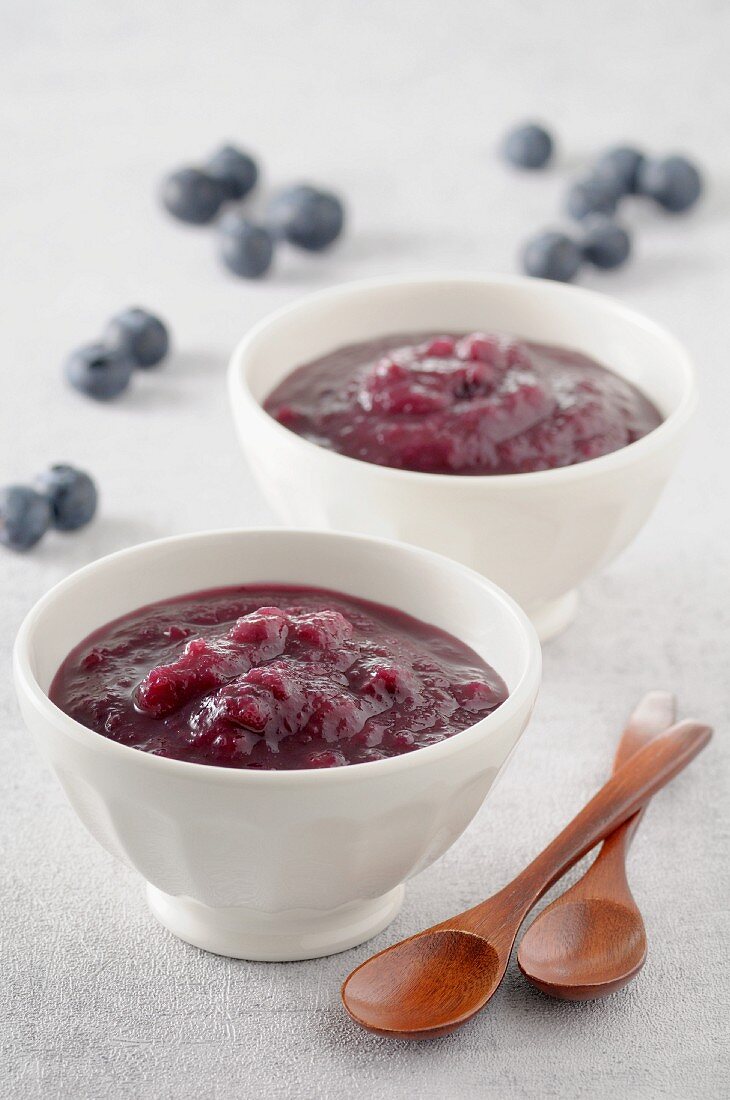 Apple and blueberry compote