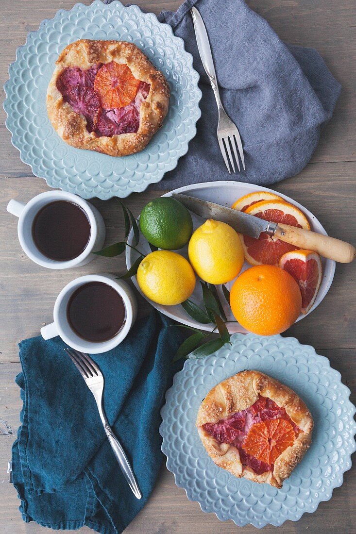 Galettes mit Orangen und Blutorangen