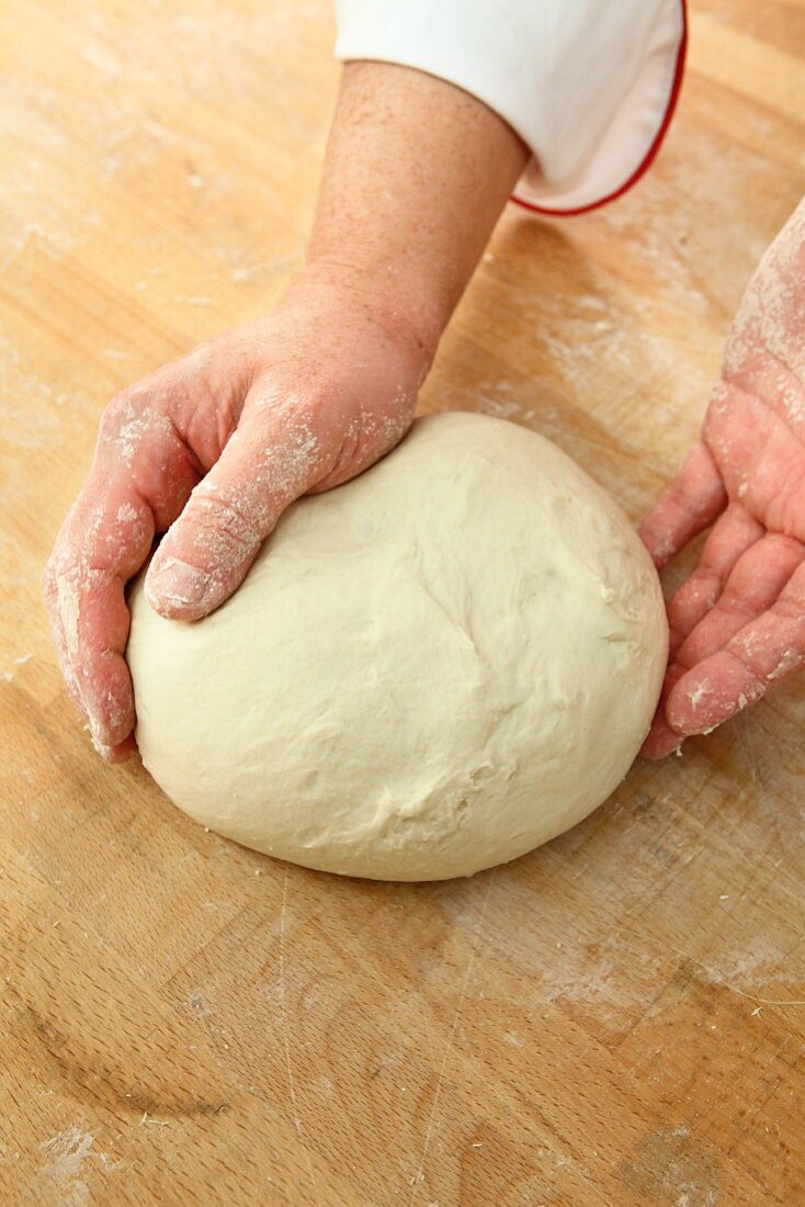 Hand-kneaded dough