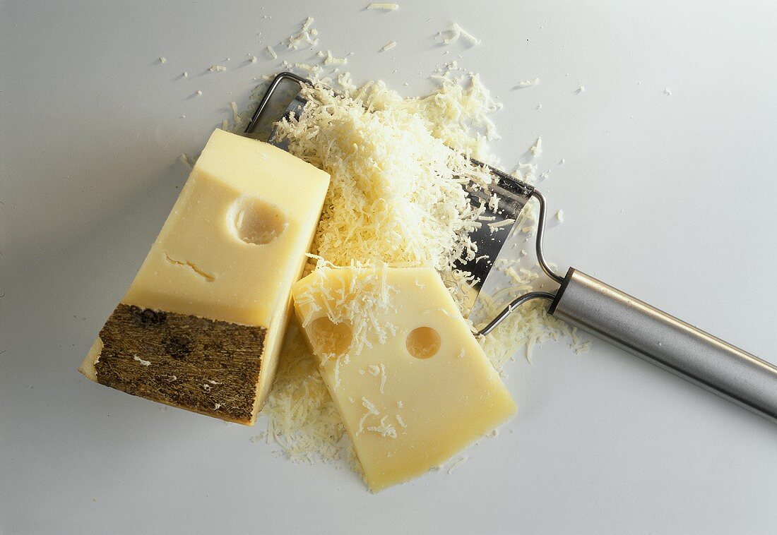 Emmenthal Cheese and Cheese Grater