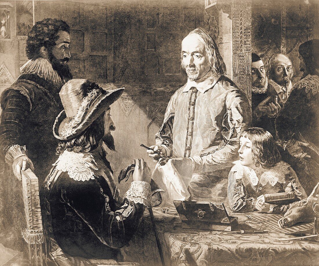 Harvey demonstrating heart anatomy to Charles I