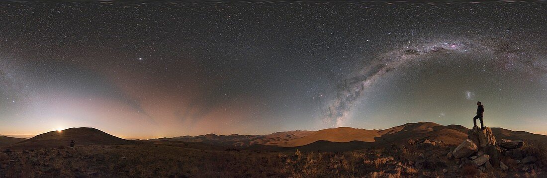 Desert stargazing, 360-degree panorama