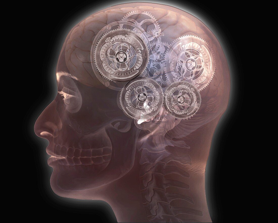 Mechanical brain, conceptual image