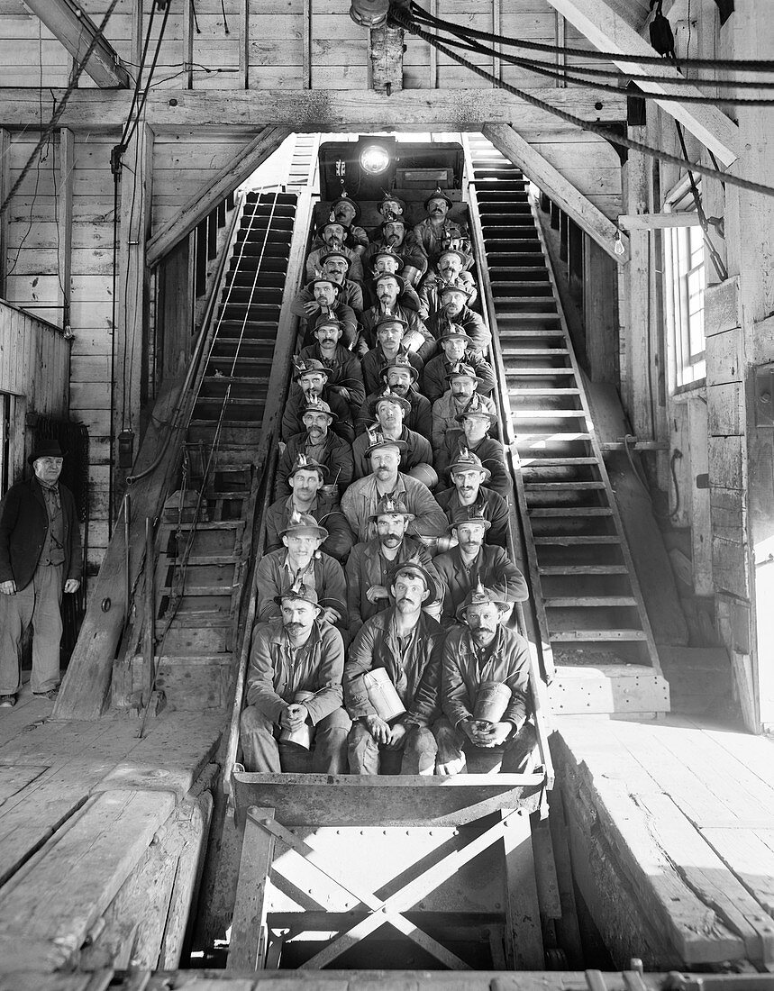 Copper miners, Michigan, circa 1906