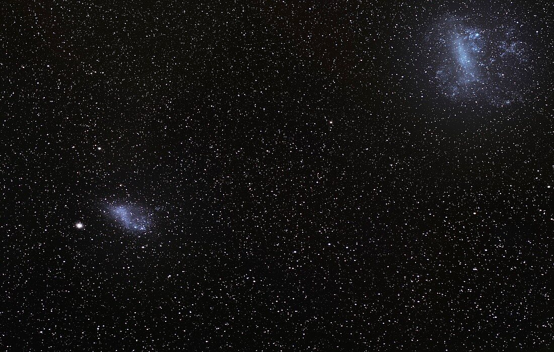 Small and Large Magellanic Clouds, optical image